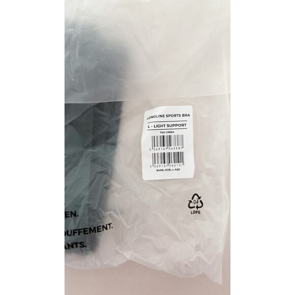 GymShark Longline Sports Bra Womens Size Large Fog Green New B4A9L Training - Picture 7 of 8